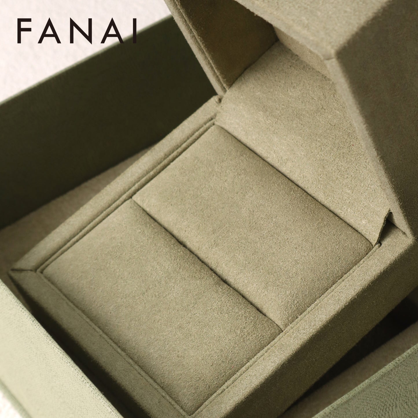 50 pcs FANAI Elegant Sage Green Jewelry Gift "Box-in-Box" Set with Certificate Pocket