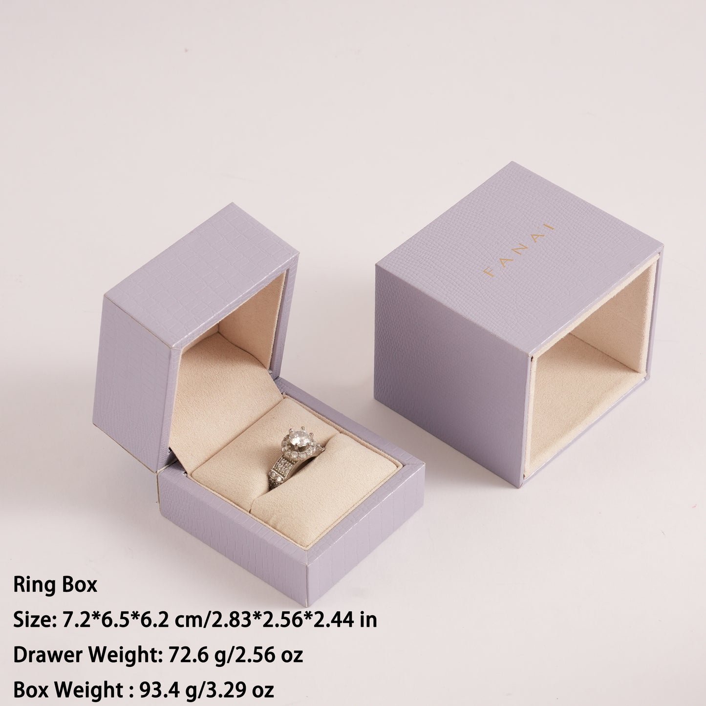 50 pcs FANAI 【The Lilac Croco Suite】 Premium Croc-Embossed Pastel Leather Jewelry Box | Luxury French Romantic Organizers for Designers