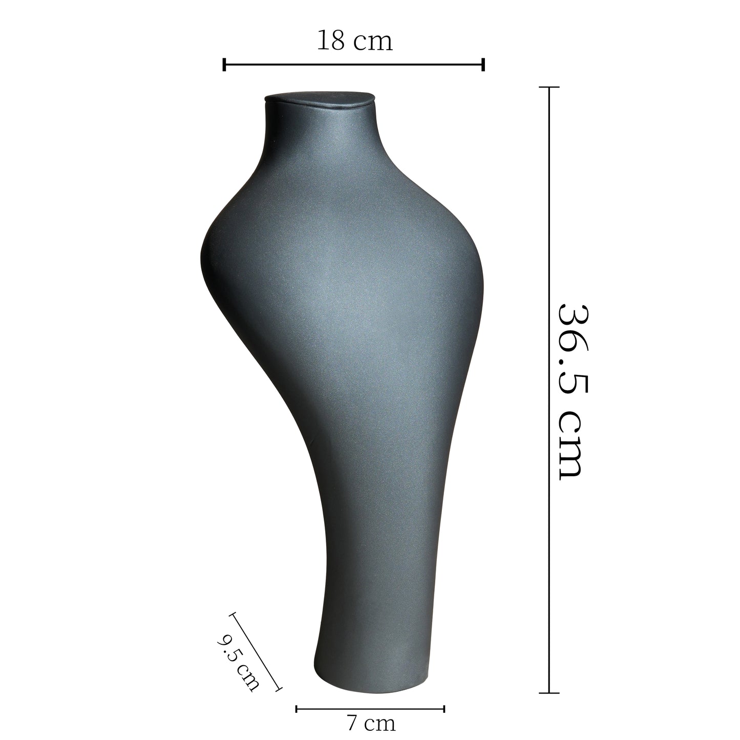 Modern Matte Leatherette Trio Necklace Bust Display Set | Luxury Mineral Grey and Twilight Blue Countertop Pendant Mannequin Stand
