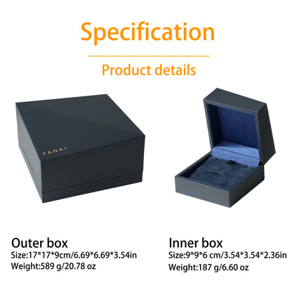 20 pcs FANAI Luxury Geometric Sculptural Box-in-Box Jewelry Gift Set | Premium Deep Space Matte Origami-Style Nested Ring,Pendant and Pendant Packaging Case