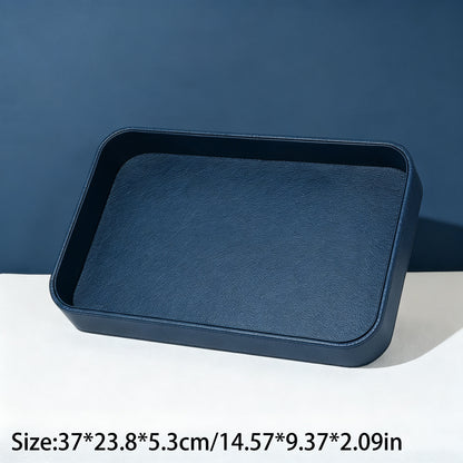 10 pcs FANAI Pebbled Obsidian Black Leatherette Jewelry Display Tray | Luxury Waterproof Matte Charcoal Countertop Bracelet Showcase