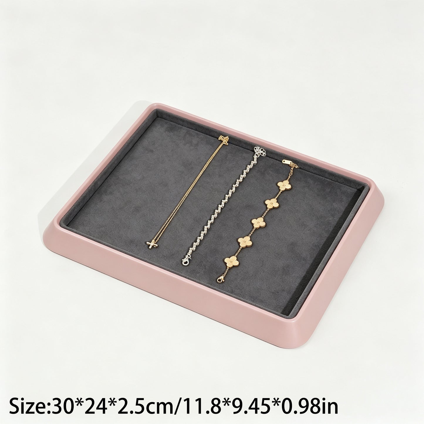 10 pcs FANAI Sculptural Matte Black Beveled Edge Jewelry Presentation Tray | Luxury Modernist Inset Charcoal Velvet Bracelet Platter