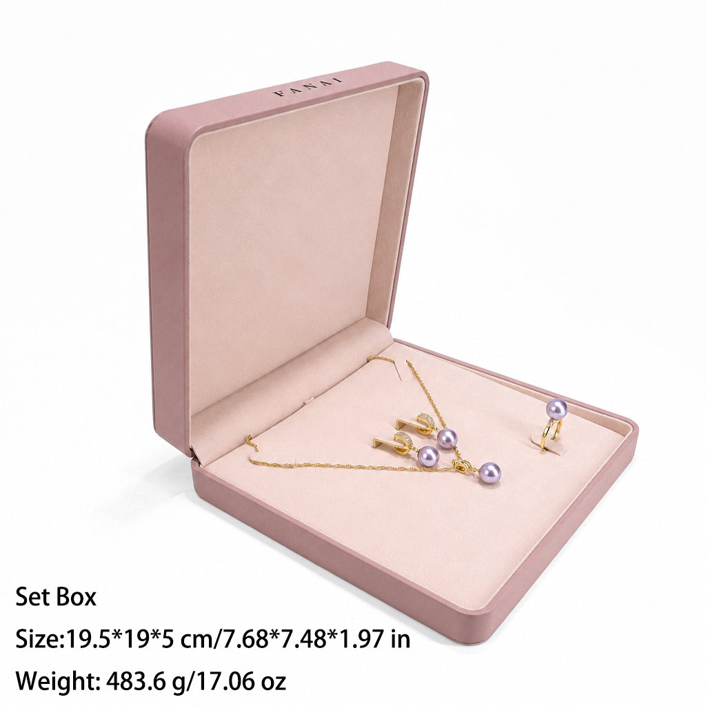 50 pcs FANAI 【The Whisper Suite】 Premium Leather Jewelry Gift Case | Elegant Grey Organizers for Designers