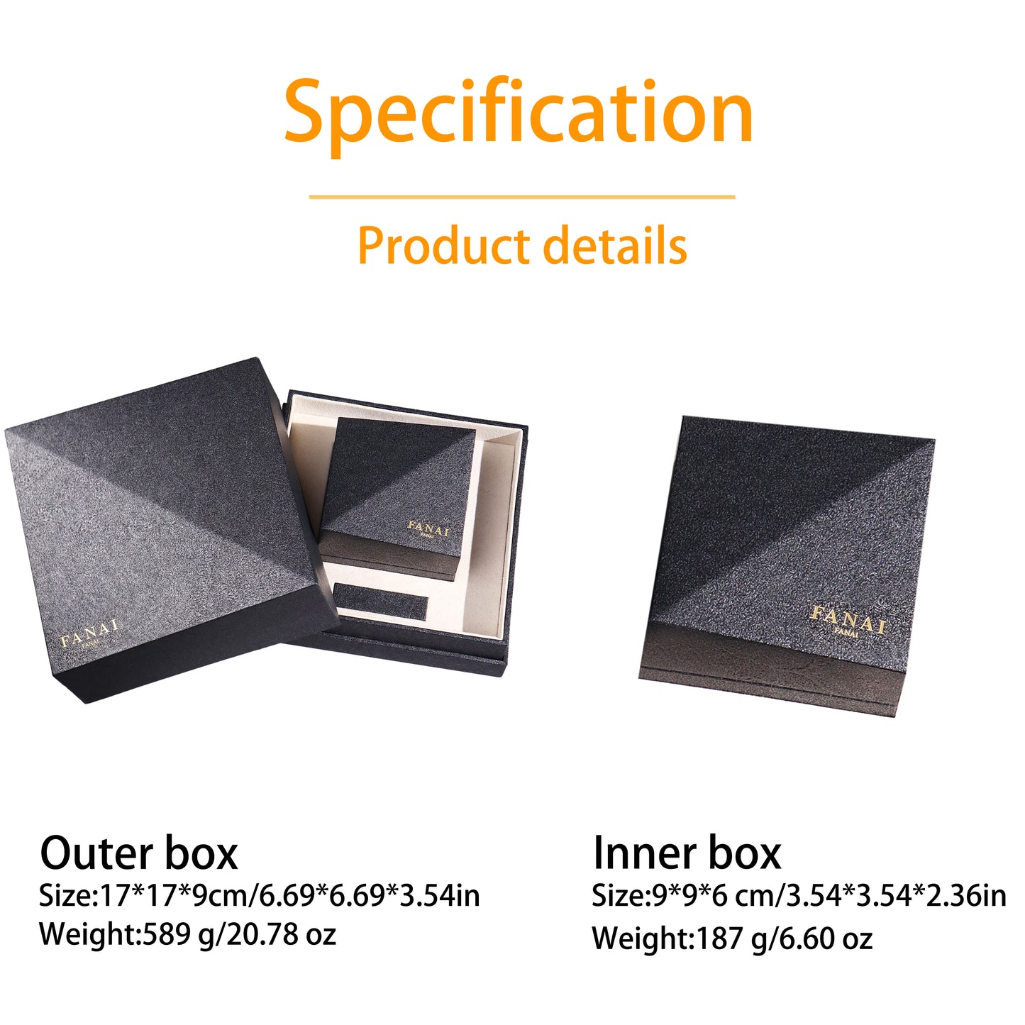 20 pcs FANAI Luxury Geometric Sculptural Box-in-Box Jewelry Gift Set | Premium Deep Space Matte Origami-Style Nested Ring,Pendant and Pendant Packaging Case