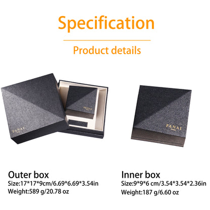 20 pcs FANAI Luxury Geometric Sculptural Box-in-Box Jewelry Gift Set | Premium Deep Space Matte Origami-Style Nested Ring,Pendant and Pendant Packaging Case
