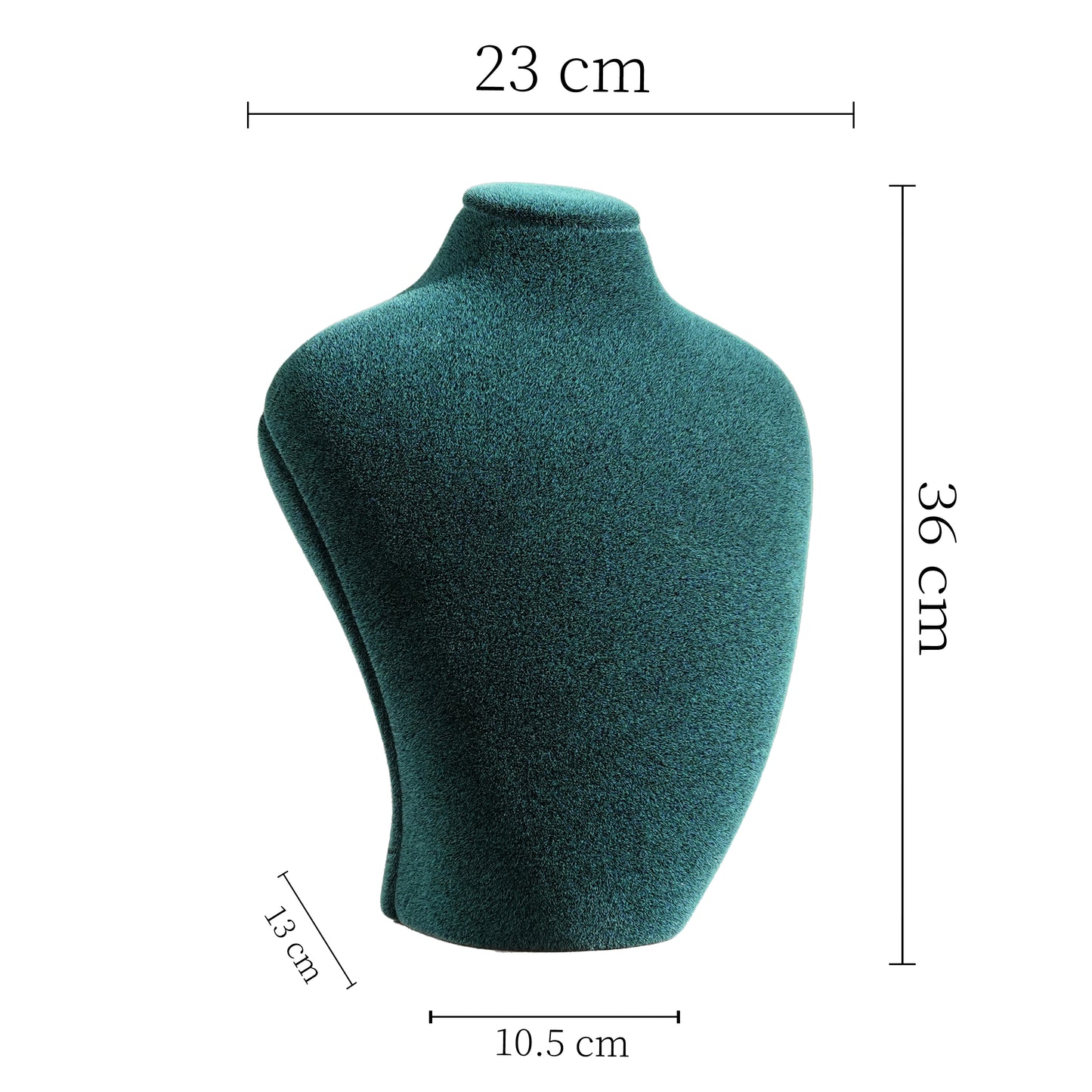 Luxury Peacock Emerald Velvet 3-Piece Necklace Display Bust Set | Premium Moss Green Countertop Pendant Jewelry Mannequin Stand Ensemble