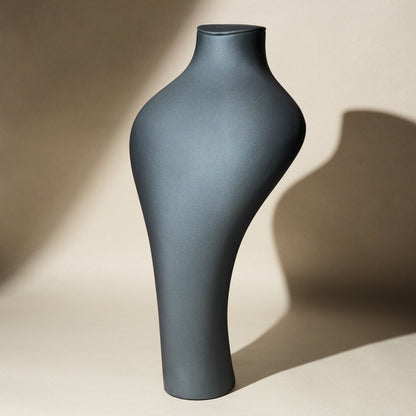 Modern Matte Leatherette Trio Necklace Bust Display Set | Luxury Mineral Grey and Twilight Blue Countertop Pendant Mannequin Stand