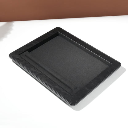 10 pcs FANAI Sculptural Obsidian Matte Dual-Tier Jewelry Presentation Tray | Premium Beveled Edge Countertop Inset Slotted Ring and Pearl Necklace Platter