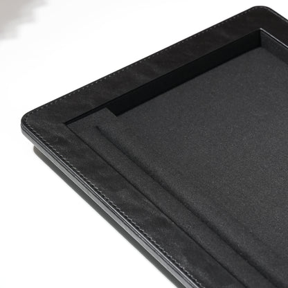 10 pcs FANAI Sculptural Obsidian Matte Dual-Tier Jewelry Presentation Tray | Premium Beveled Edge Countertop Inset Slotted Ring and Pearl Necklace Platter
