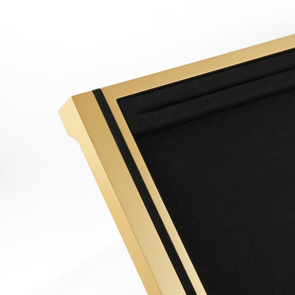 10 pcs FANAI Matte Gold & Obsidian Velvet High-End Retail Jewelry Tray | Luxury Contrasting Metallic Frame Necklace Presentation Platter