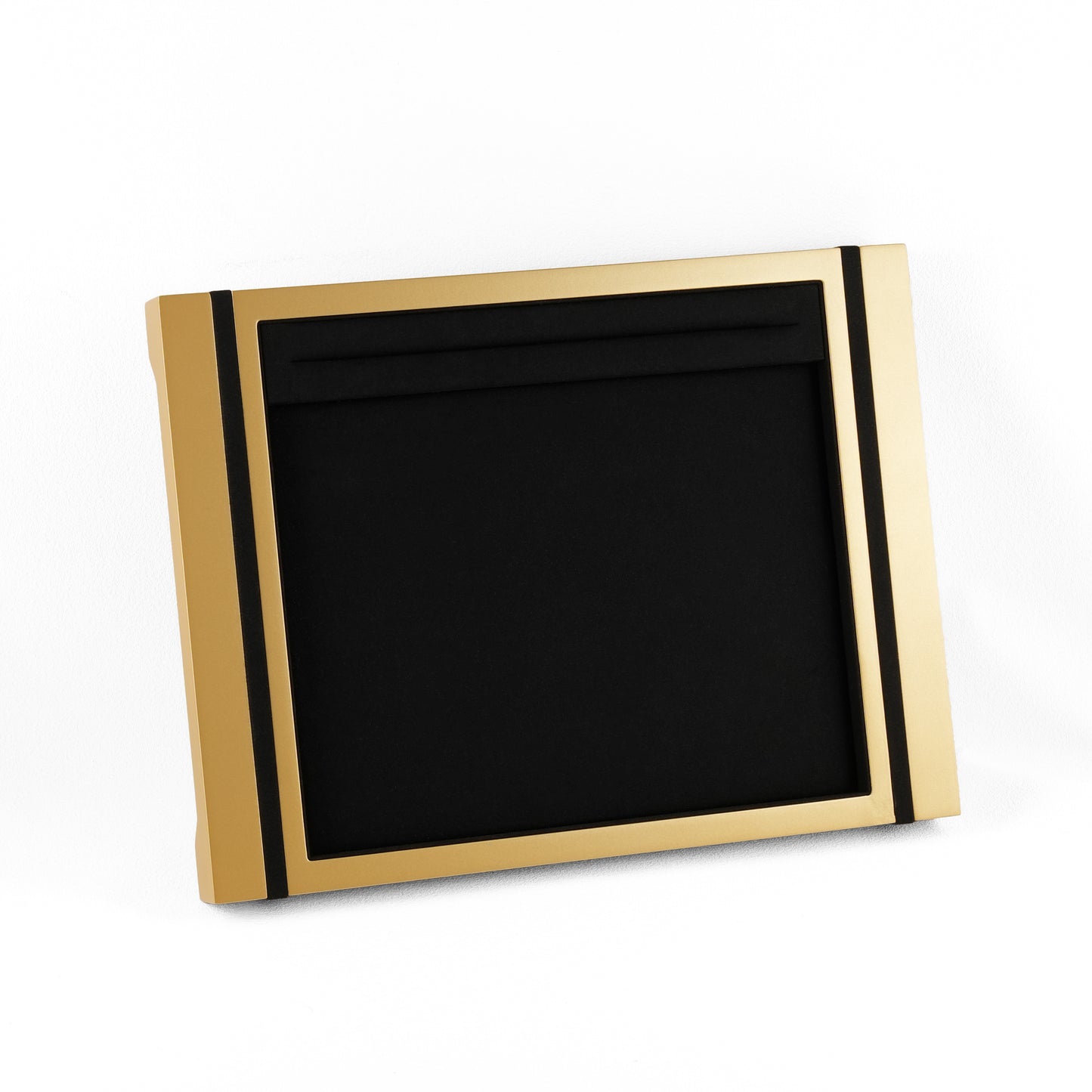 10 pcs FANAI Matte Gold & Obsidian Velvet High-End Retail Jewelry Tray | Luxury Contrasting Metallic Frame Necklace Presentation Platter