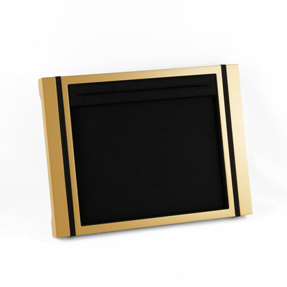 10 pcs FANAI Matte Gold & Obsidian Velvet High-End Retail Jewelry Tray | Luxury Contrasting Metallic Frame Necklace Presentation Platter