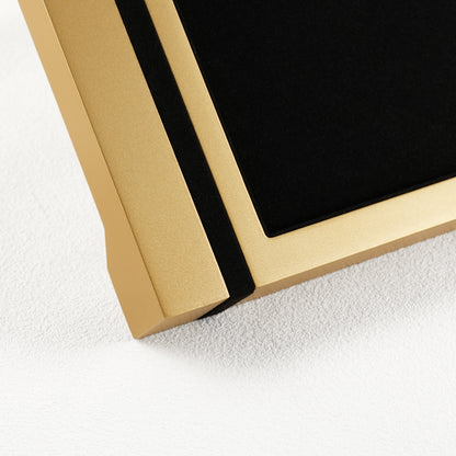 10 pcs FANAI Matte Gold & Obsidian Velvet High-End Retail Jewelry Tray | Luxury Contrasting Metallic Frame Necklace Presentation Platter