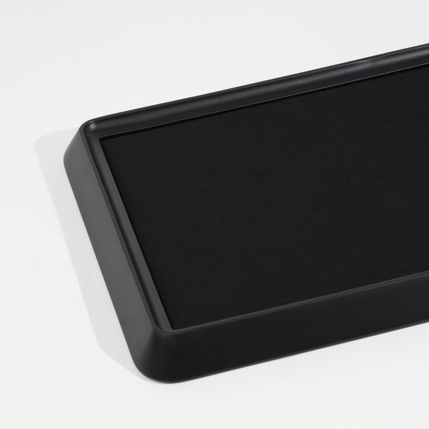 10 pcs FANAI Sculptural Matte Black Beveled Edge Jewelry Presentation Tray | Luxury Modernist Inset Charcoal Velvet Bracelet Platter