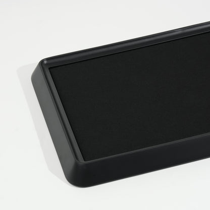 10 pcs FANAI Sculptural Matte Black Beveled Edge Jewelry Presentation Tray | Luxury Modernist Inset Charcoal Velvet Bracelet Platter