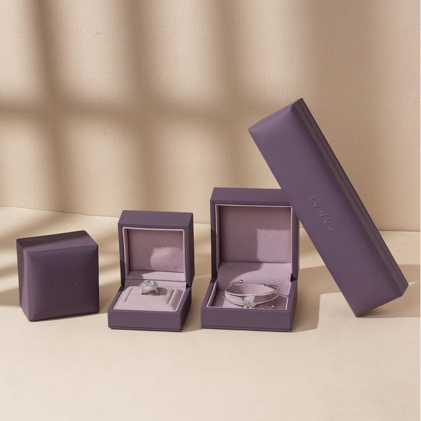 50 pcs FANAI 【The Twilight Aura】 Premium Matte Smooth Leather Jewelry Box | Luxury Twilight Organizers for Designers