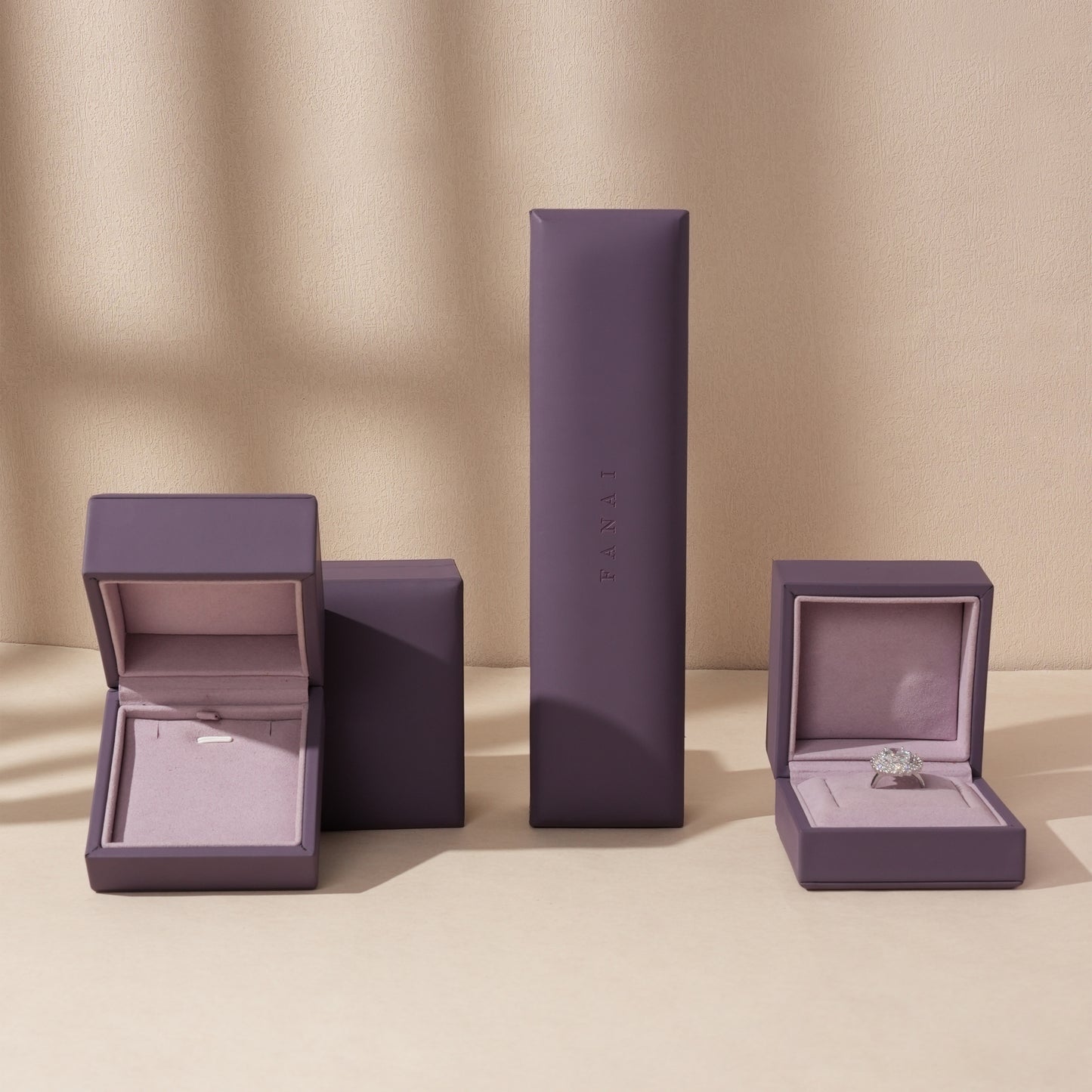 50 pcs FANAI 【The Twilight Aura】 Premium Matte Smooth Leather Jewelry Box | Luxury Twilight Organizers for Designers