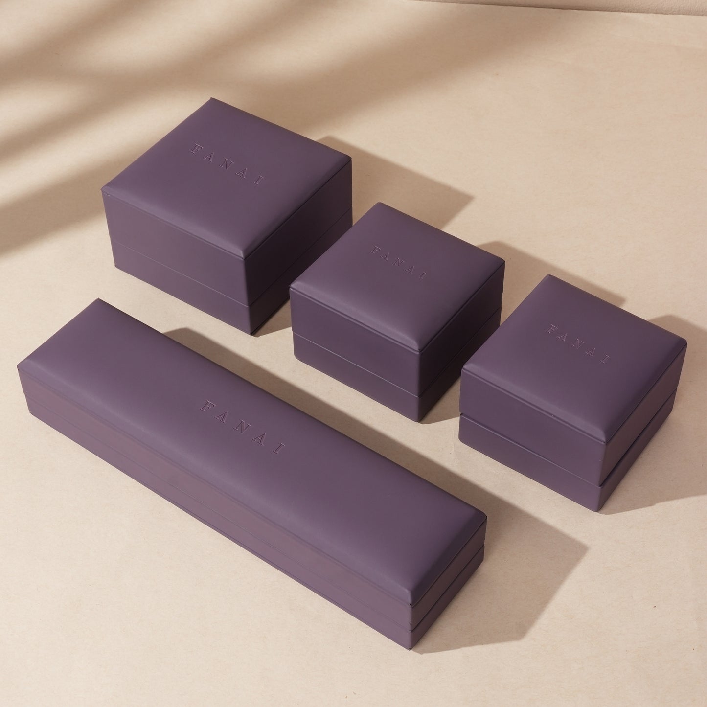 50 pcs FANAI 【The Twilight Aura】 Premium Matte Smooth Leather Jewelry Box | Luxury Twilight Organizers for Designers