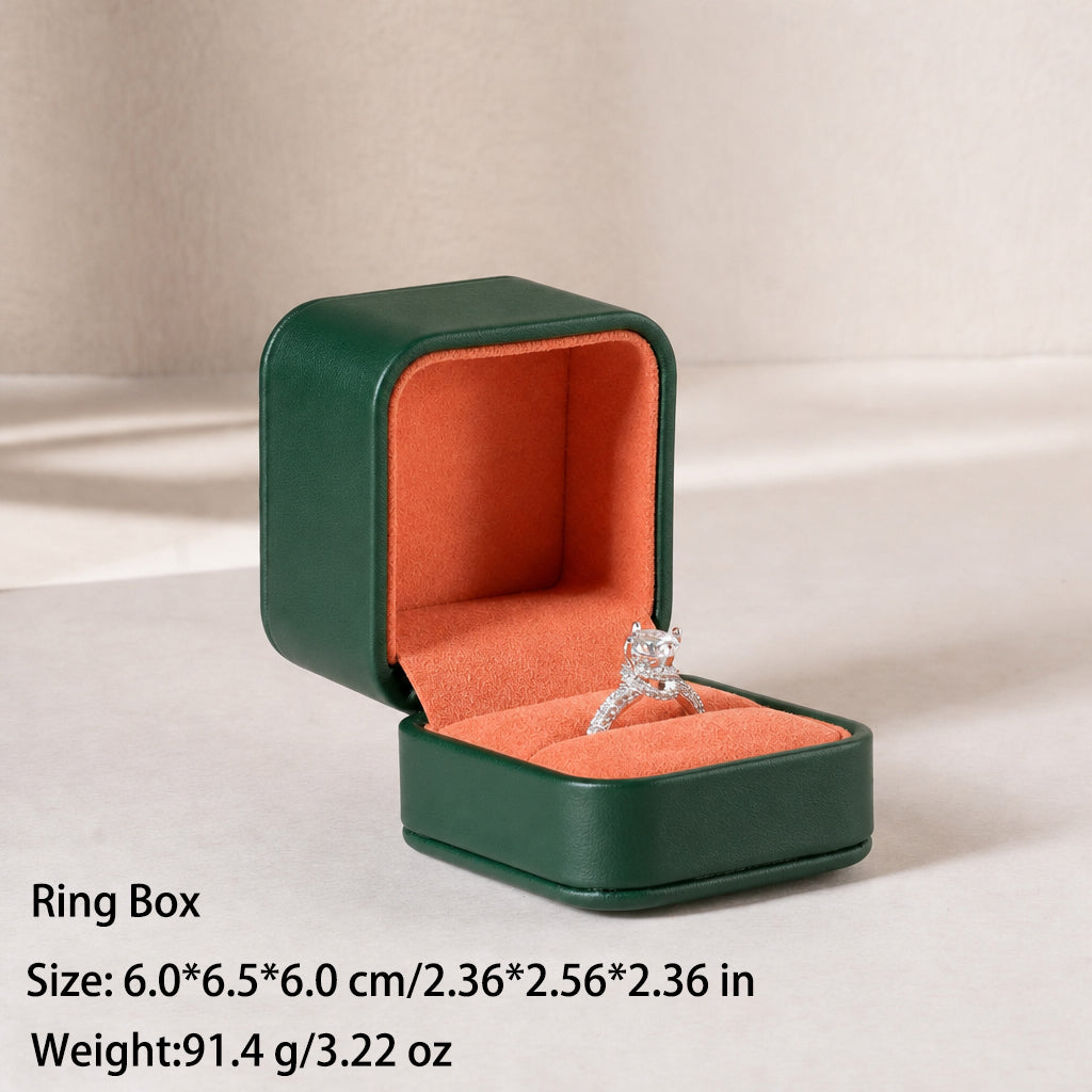 50 pcs FANAI【The Muse Collection】 Luxury Leatherette Jewelry Box - Elegant Dark Blue Ring Necklace Gift Case