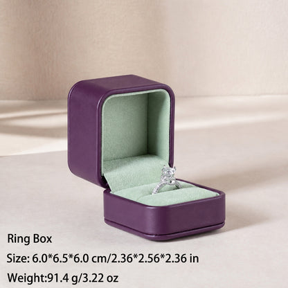 50 pcs FANAI【The Muse Collection】 Luxury Leatherette Jewelry Box - Elegant Dark Blue Ring Necklace Gift Case