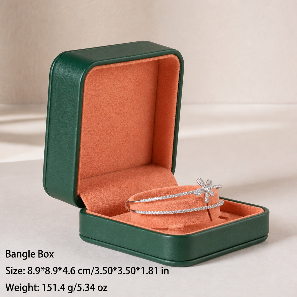 50 pcs FANAI【The Muse Collection】 Luxury Leatherette Jewelry Box - Elegant Dark Blue Ring Necklace Gift Case