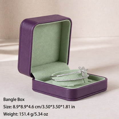 50 pcs FANAI【The Muse Collection】 Luxury Leatherette Jewelry Box - Elegant Dark Blue Ring Necklace Gift Case