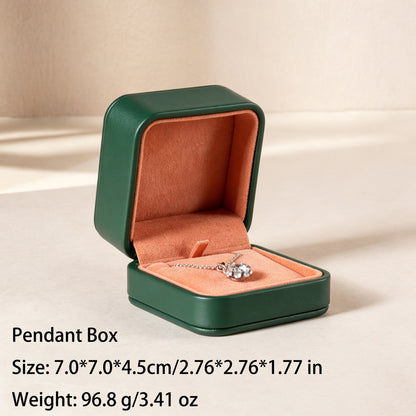 50 pcs FANAI【The Muse Collection】 Luxury Leatherette Jewelry Box - Elegant Dark Blue Ring Necklace Gift Case