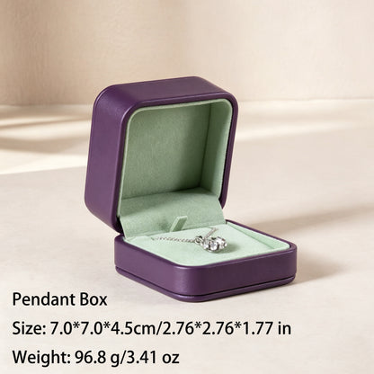 50 pcs FANAI【The Muse Collection】 Luxury Leatherette Jewelry Box - Elegant Dark Blue Ring Necklace Gift Case