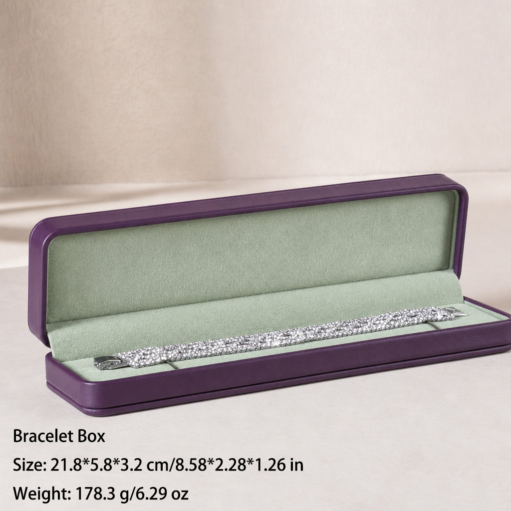 50 pcs FANAI【The Muse Collection】 Luxury Leatherette Jewelry Box - Elegant Dark Blue Ring Necklace Gift Case