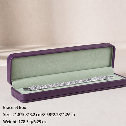 50 pcs FANAI【The Muse Collection】 Luxury Leatherette Jewelry Box - Elegant Dark Blue Ring Necklace Gift Case