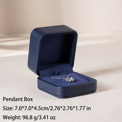 50 pcs FANAI【The Muse Collection】 Luxury Leatherette Jewelry Box - Elegant Dark Blue Ring Necklace Gift Case