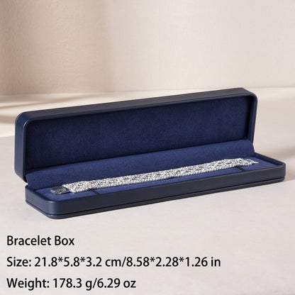 50 pcs FANAI【The Muse Collection】 Luxury Leatherette Jewelry Box - Elegant Dark Blue Ring Necklace Gift Case