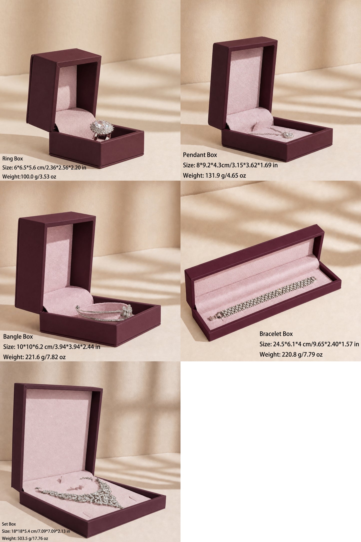 50 pcs FANAI 【The Dune Suite】 Premium Smooth PU Leather Jewelry Box | Minimalist Amber Organizer Cases for Designers