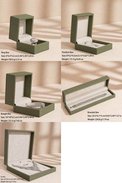 50 pcs FANAI 【The Dune Suite】 Premium Smooth PU Leather Jewelry Box | Minimalist Amber Organizer Cases for Designers