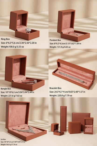 50 pcs FANAI 【The Dune Suite】 Premium Smooth PU Leather Jewelry Box | Minimalist Amber Organizer Cases for Designers