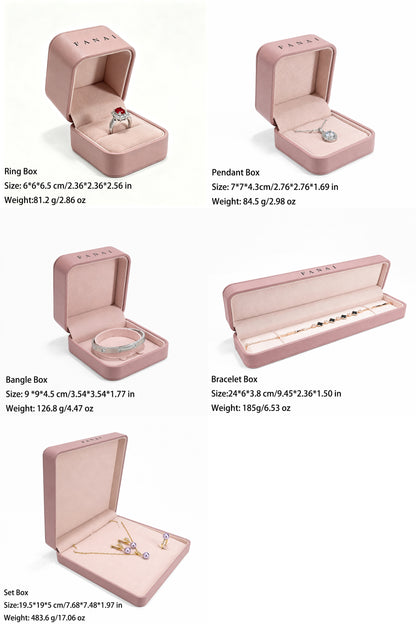 50 pcs FANAI 【The Whisper Suite】 Premium Leather Jewelry Gift Case | Elegant Grey Organizers for Designers