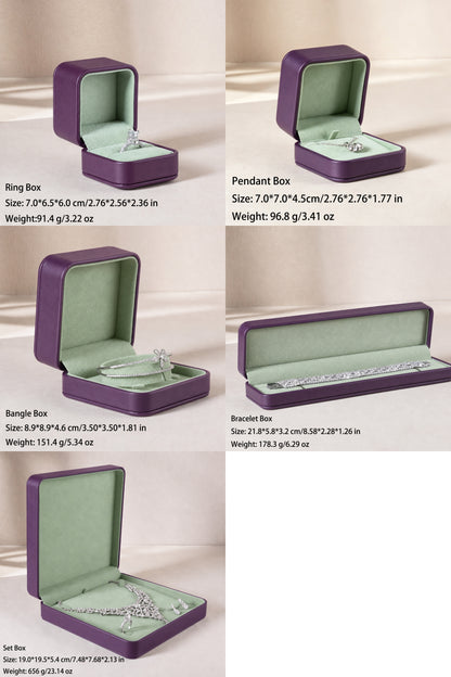 50 pcs FANAI【The Muse Collection】 Luxury Leatherette Jewelry Box - Elegant Dark Blue Ring Necklace Gift Case